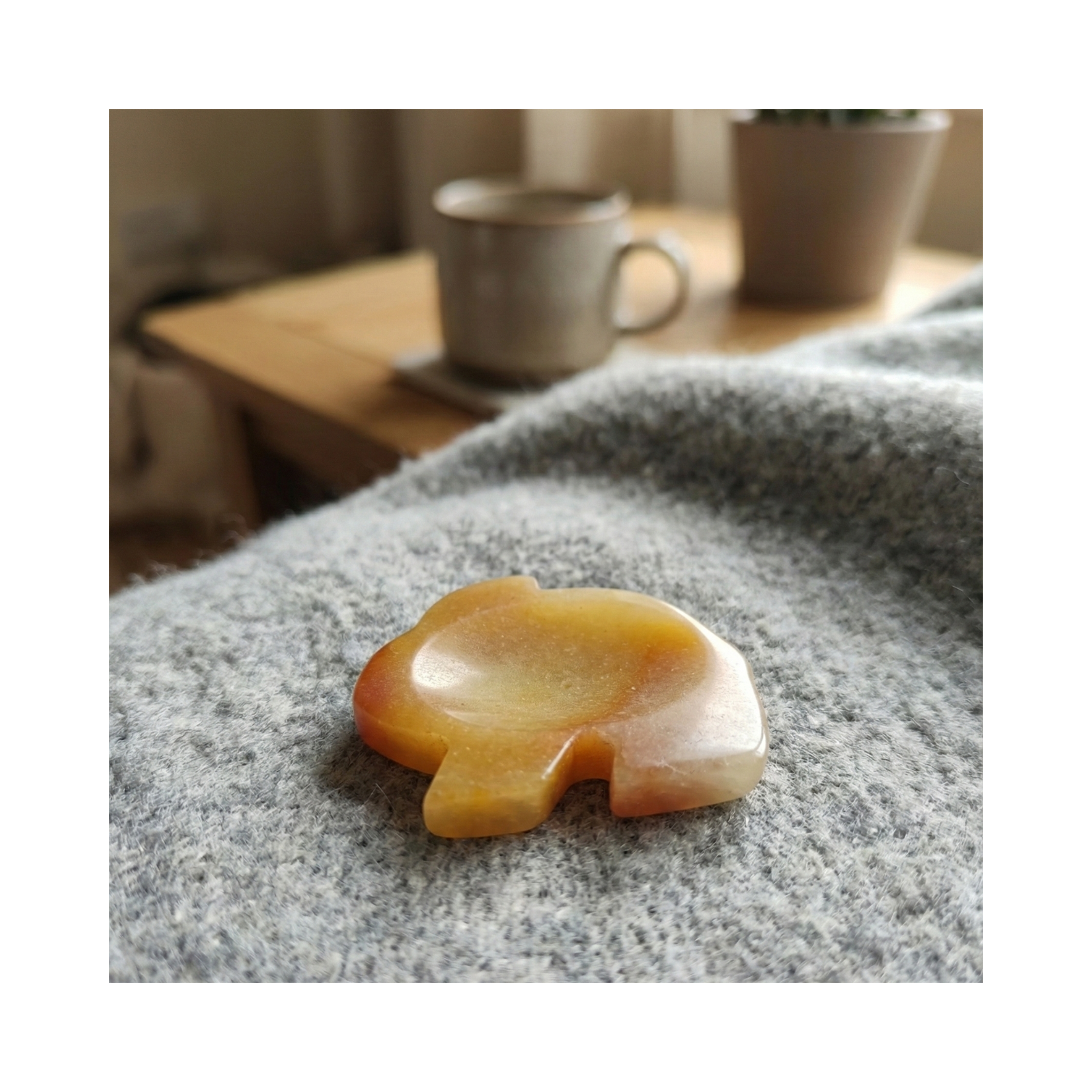 Lumi the Yellow Jade – Rabbit Shaped Worry Stone