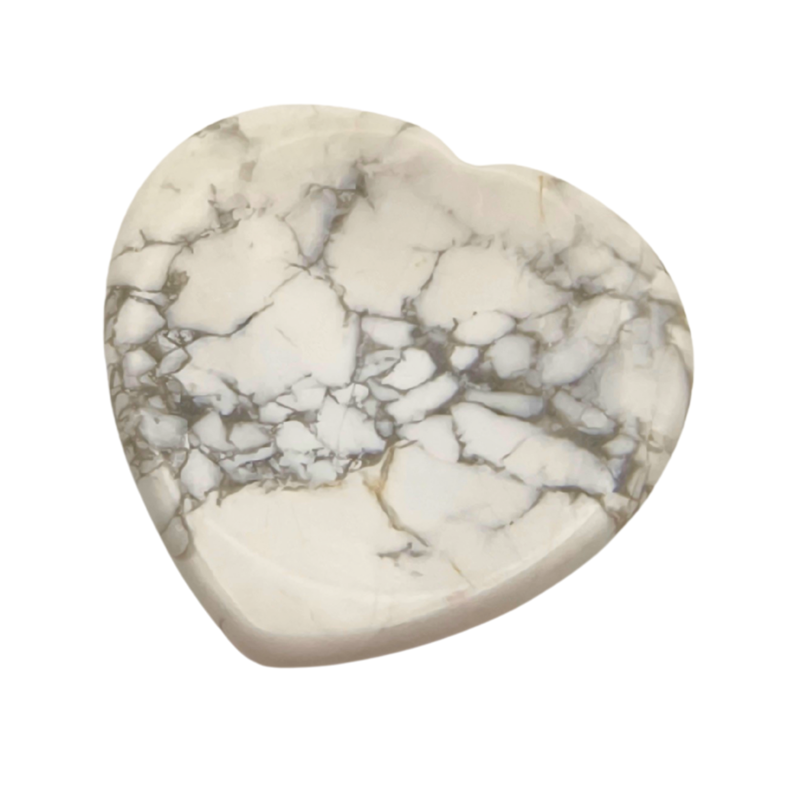 White Howlite Heart Worry Stone – Calming Crystal for Relaxation ...