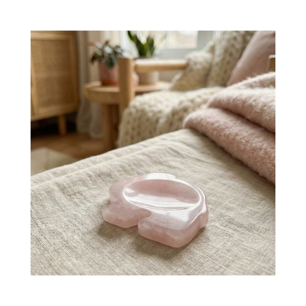 Lumi the Rose Quartz – Rabbit Shaped Worry Stone