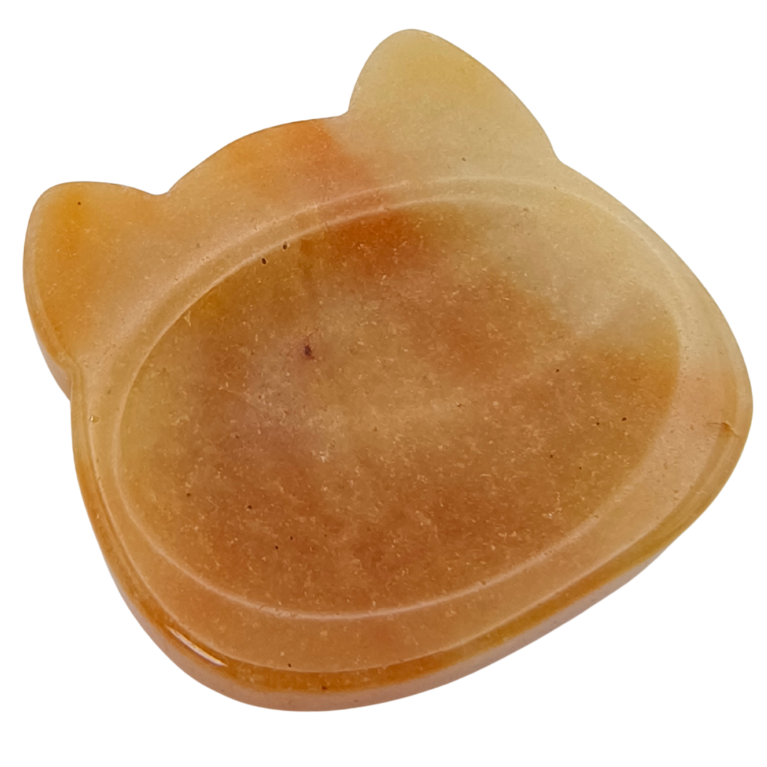 Luna the Yellow Jade – Cat Shaped Worry Stone