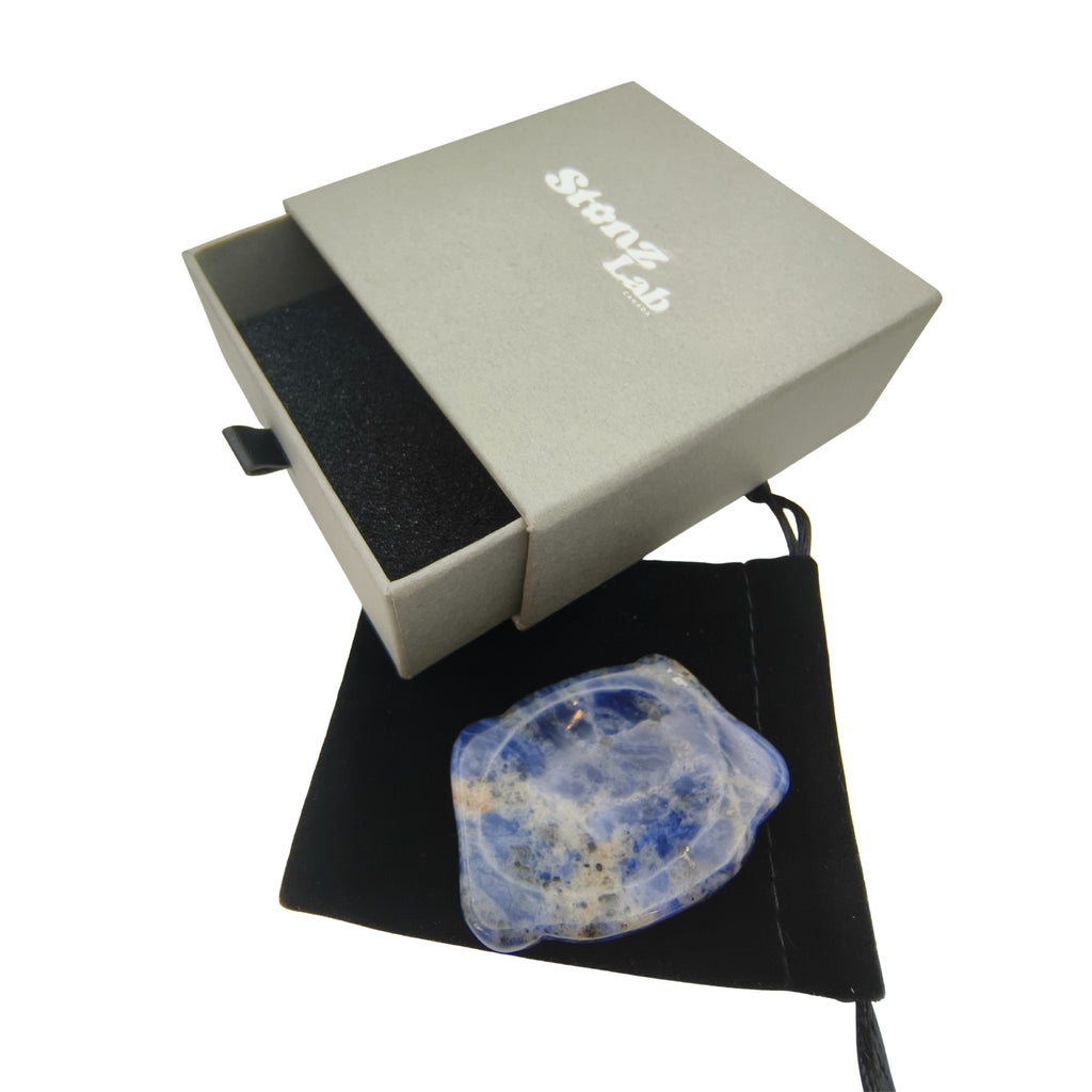 Buddy - Dog shaped crystal worry stone with pouch and gift box