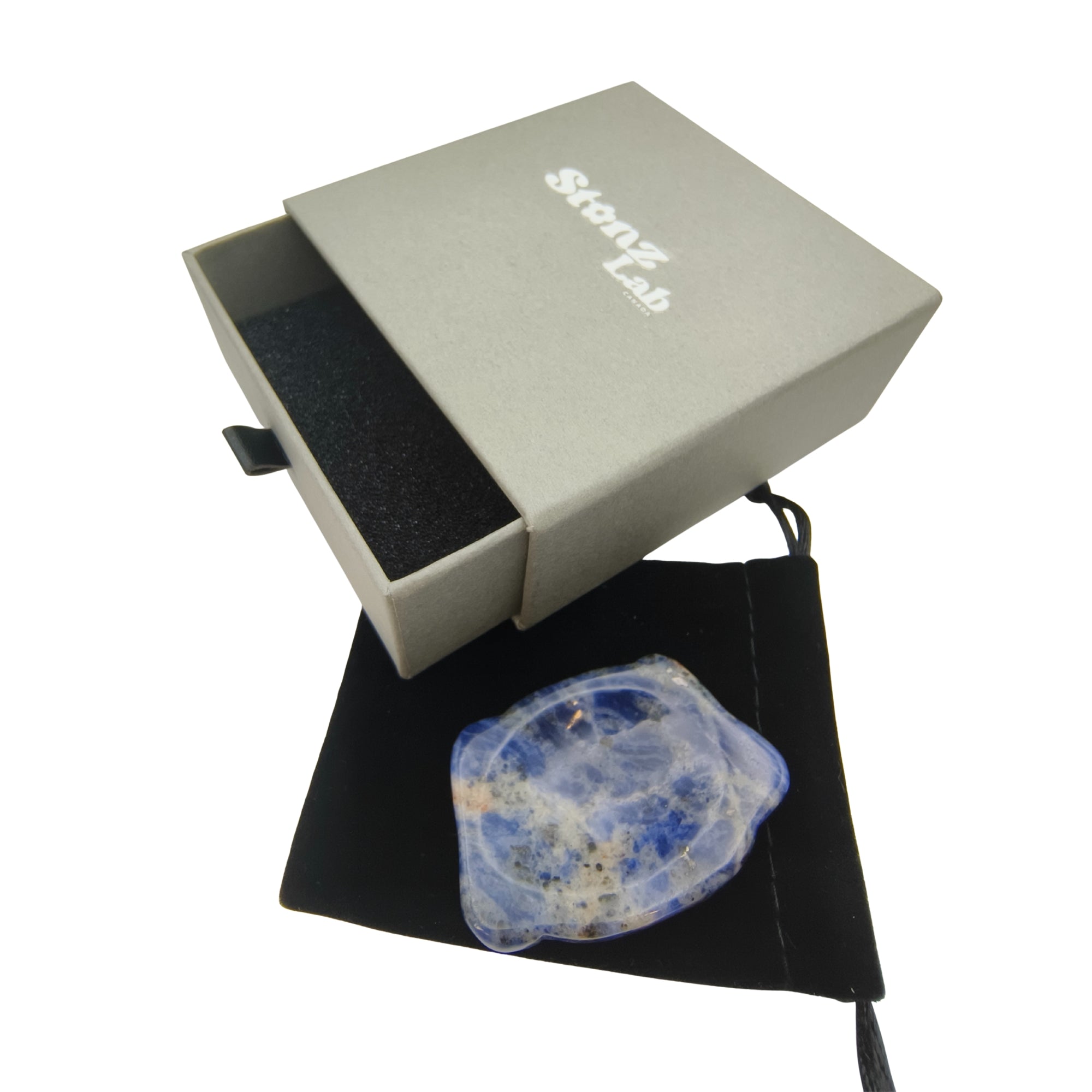 Buddy - Dog shaped crystal worry stone with pouch and gift box