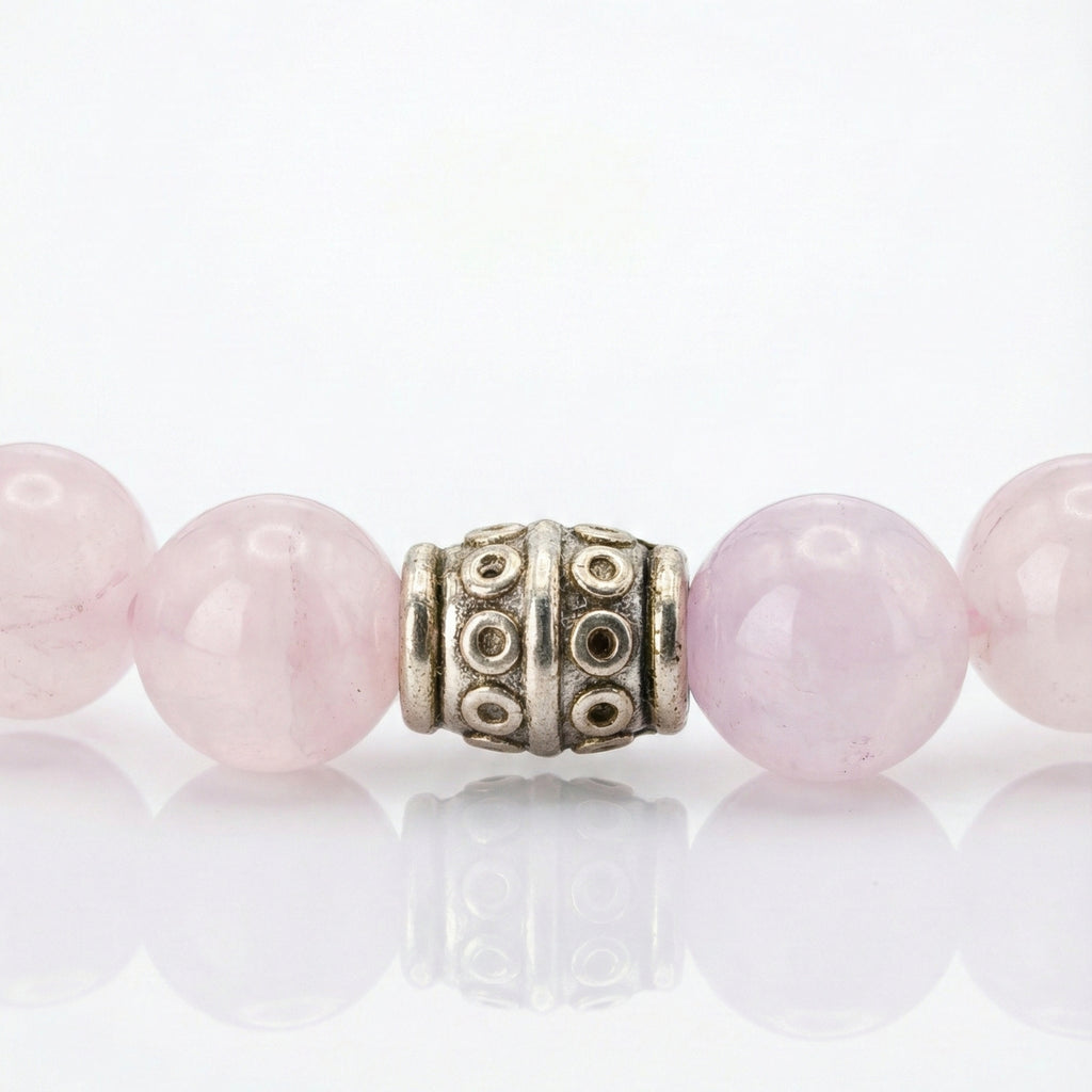 LIORA Love Bracelet - Rose Quartz with silver plated zinc alloy accent